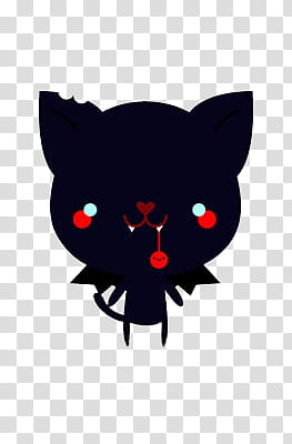 kawaii, black vampire cat art transparent background PNG clipart