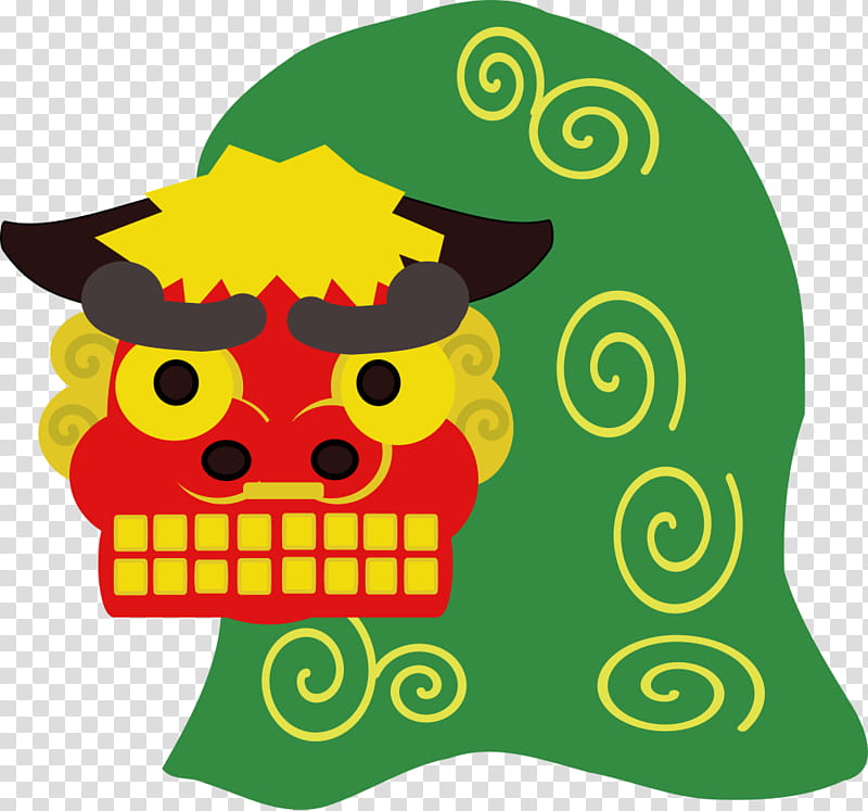 Chinese New Year Lion Dance, Chinese Guardian Lions, Japanese New Year, Dragon Dance, Christmas Day, Green, Yellow, Leaf transparent background PNG clipart