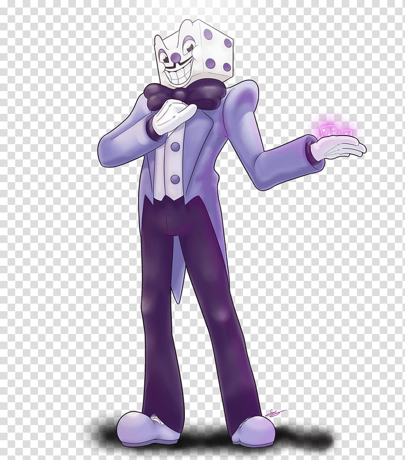 Cuphead Bowser Dice Art, mr., purple, dice, cartoon png