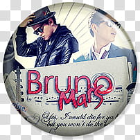 Bruno Mars o, Bruno Mars in black top with text overlay transparent background PNG clipart