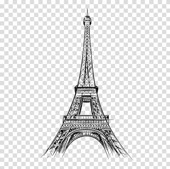 Eiffel Tower Drawing, Paris, Black And White
, Landmark, Spire transparent background PNG clipart