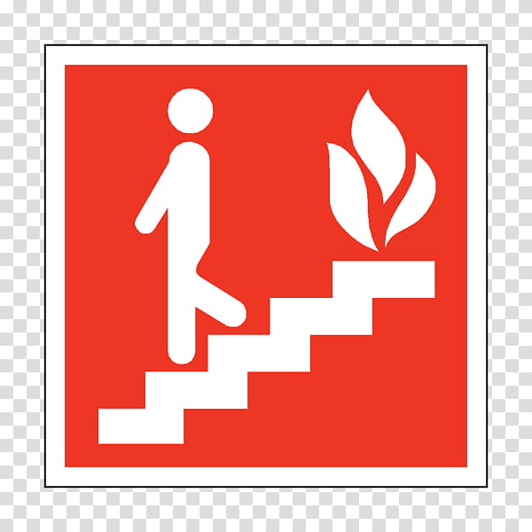 Fire Exit Sign With Down Arrow