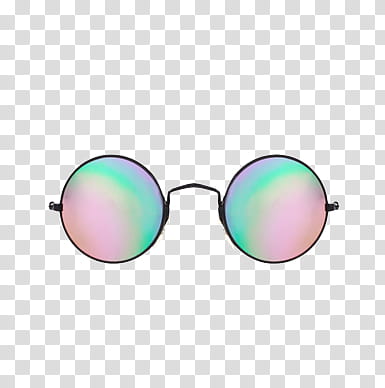 AESTHETIC GRUNGE, black framed hippie sunglasses with green flash lenses transparent background PNG clipart