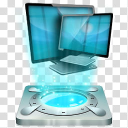 Hologram Dock icons v  , My network, flat screen computer monitor logo transparent background PNG clipart