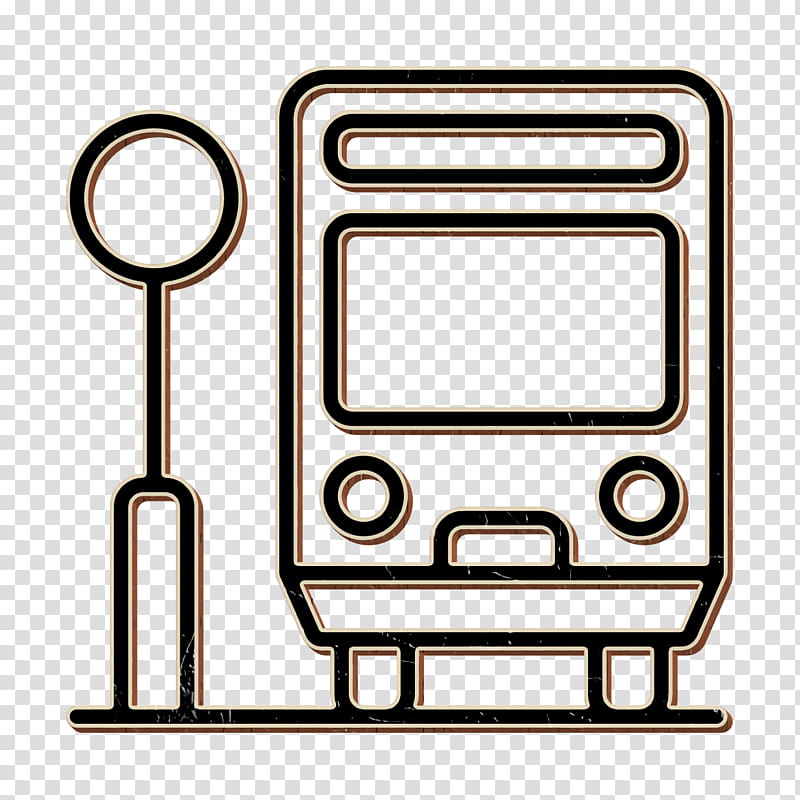 Bus icon City icon Bus stop icon, Line Art transparent background PNG clipart