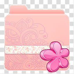 Folders Light Pink, pink and red flower icon transparent background PNG clipart