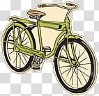 green commuter bike illustration transparent background PNG clipart