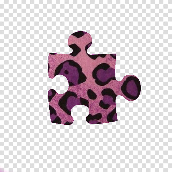 formas, pink, black, and purple leopard-pattern puzzle piece transparent background PNG clipart