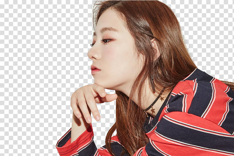 PRISTIN Pledis Girlz, woman in red and black striped top transparent background PNG clipart