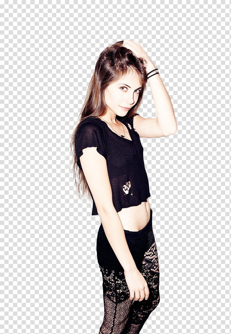 Willa Holland, woman wearing black shirt transparent background PNG clipart