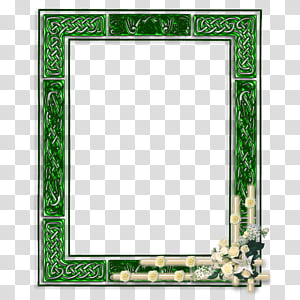 Decorative frames 6, green border illustration transparent background PNG clipart thumbnail