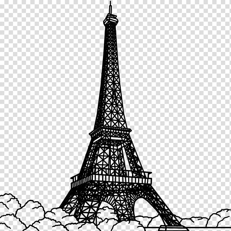 Eiffel Tower Drawing, Black And White
, Cartoon, Paris, Landmark, Spire, Blackandwhite, Architecture transparent background PNG clipart