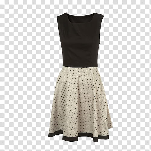 Dress s, black and white sleeveless polka-dotted mini dress transparent background PNG clipart