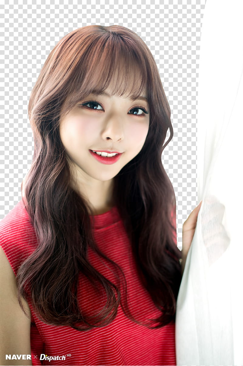LOONA   X DISPATCH, woman wearing red crew-neck top transparent background PNG clipart