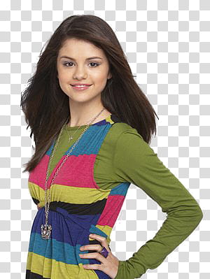 Selena Gomez , smiling Selena Gomez with akimbo hand gesture transparent background PNG clipart