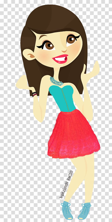 Dolls, black-haired woman in red mini skirt illustration transparent background PNG clipart