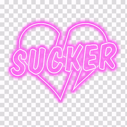 Neon Lights Set, pink Sucker with broken heart illustration transparent background PNG clipart