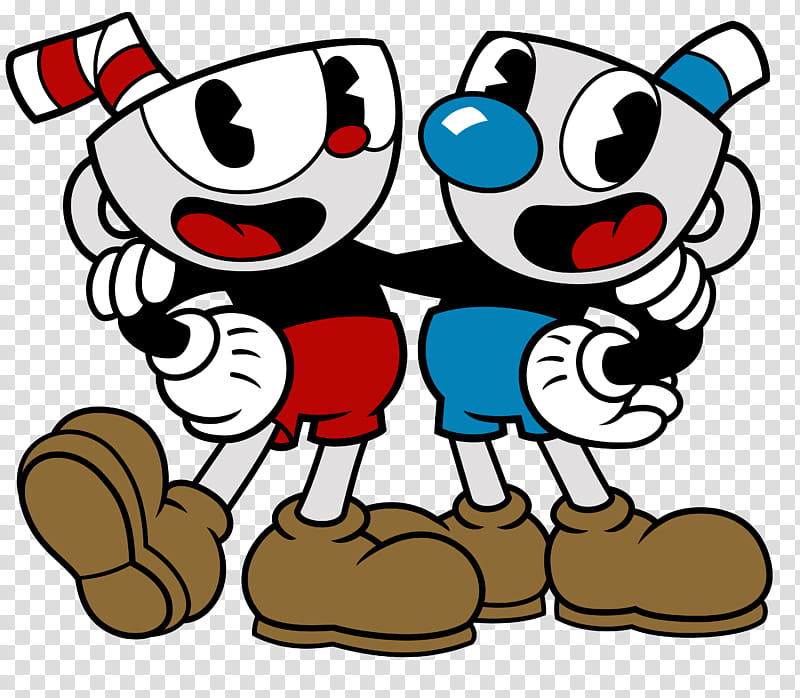 Cuphead and Mugmam, two cartoon characters transparent background PNG clipart