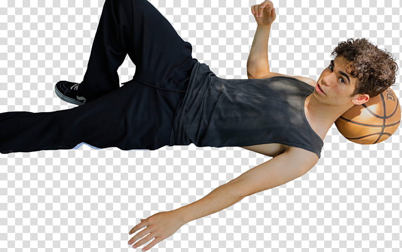 Cameron Boyce, man wearing black tank top and pants transparent background PNG clipart