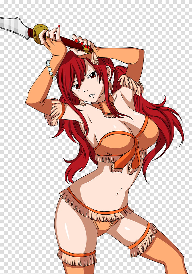 Arabian Erza, female in brown bikini illustration transparent background PNG clipart