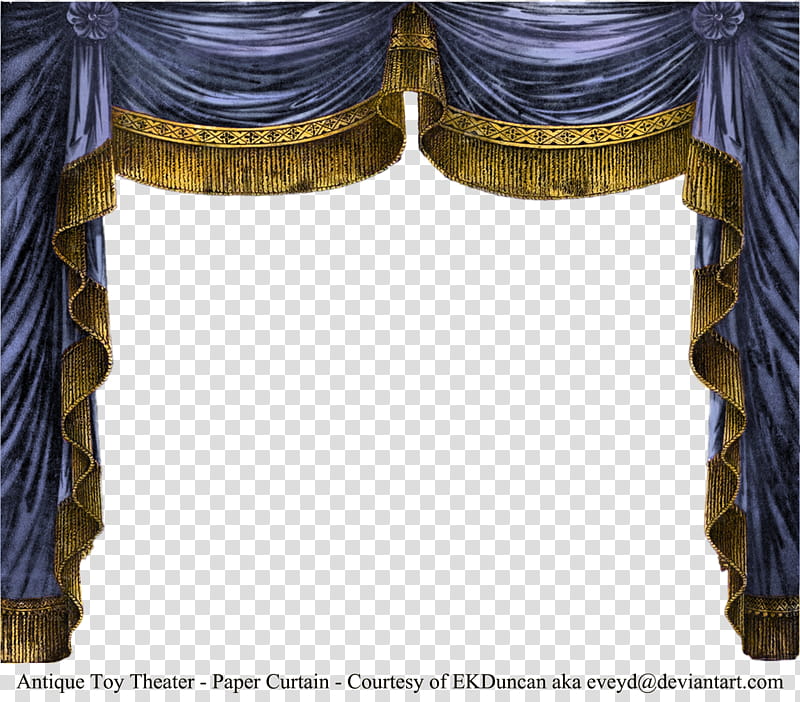 Paper Theater Curtain Saphire, blue and brown valance transparent background PNG clipart