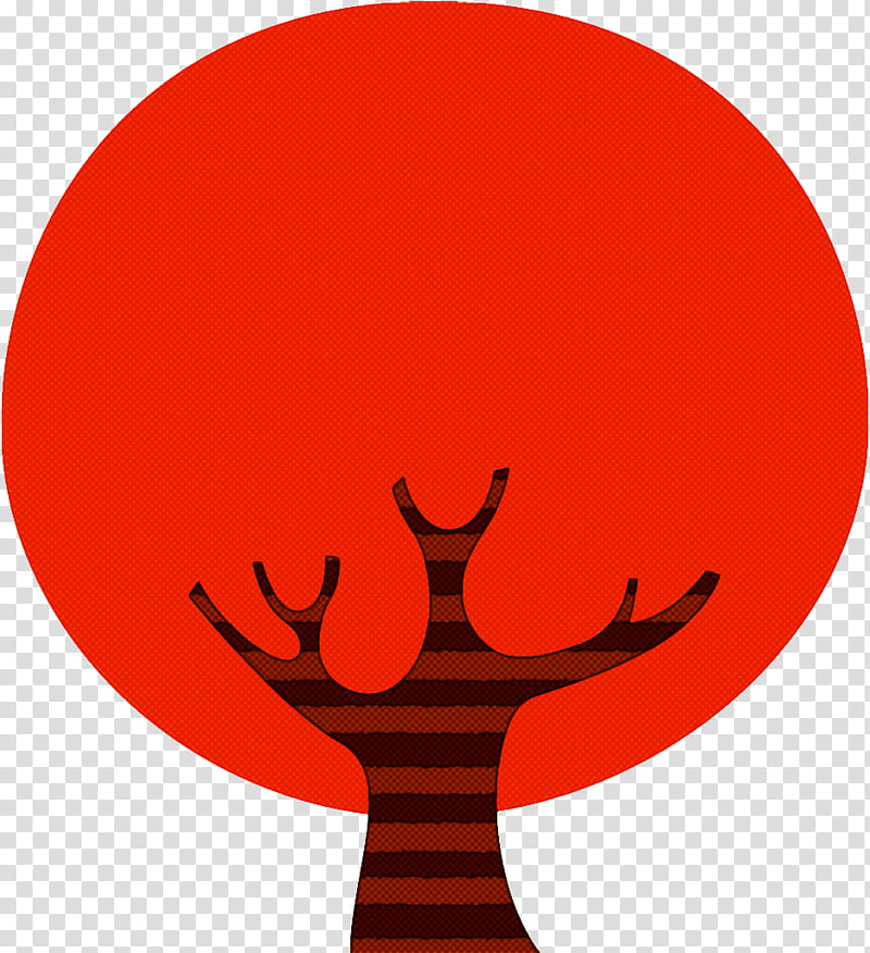 Orange, Autumn Tree, Fall Tree, Abstract Cartoon Tree, Red, Symbol, Circle, Silhouette transparent background PNG clipart