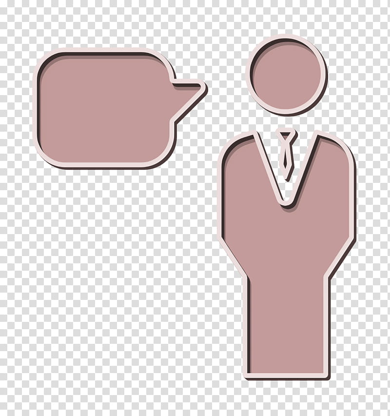 Speech icon Filled Management Elements icon Businessman icon, Pink, Brown, Hand, Material Property, Gesture, Finger transparent background PNG clipart