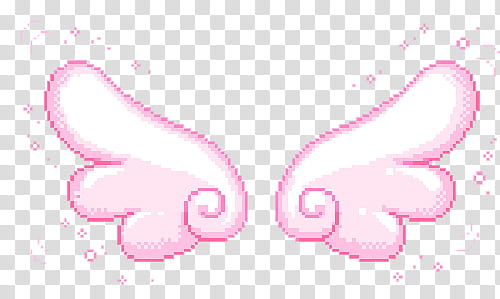 Pixel, white-and-pink wings transparent background PNG clipart