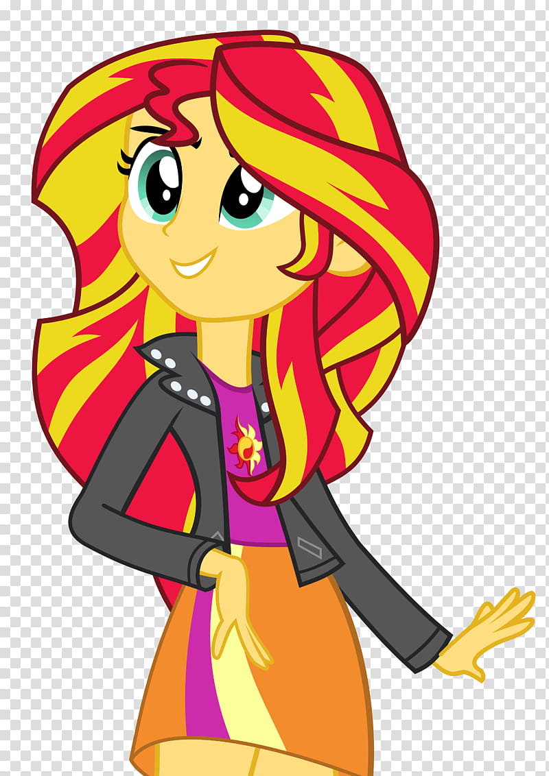 Sunset Shimmer , red and yellow haired woman illustration transparent ...