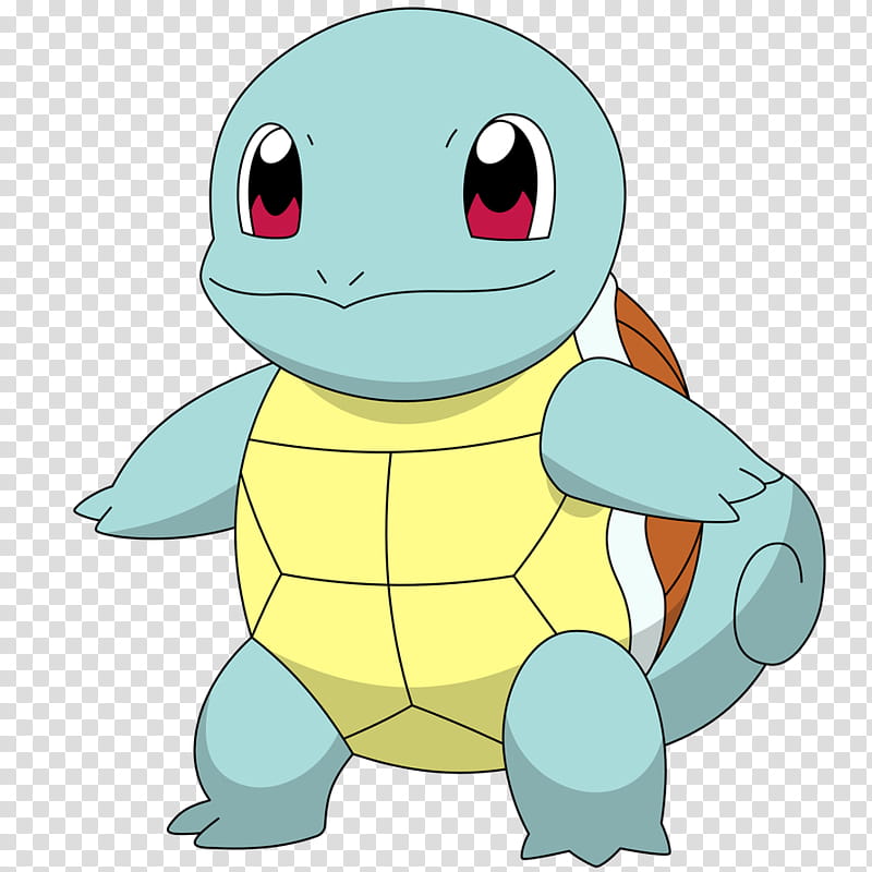 Squirtle with a default happy face transparent background PNG clipart