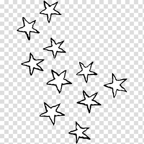 Collage White Star Illustration Transparent Background Png