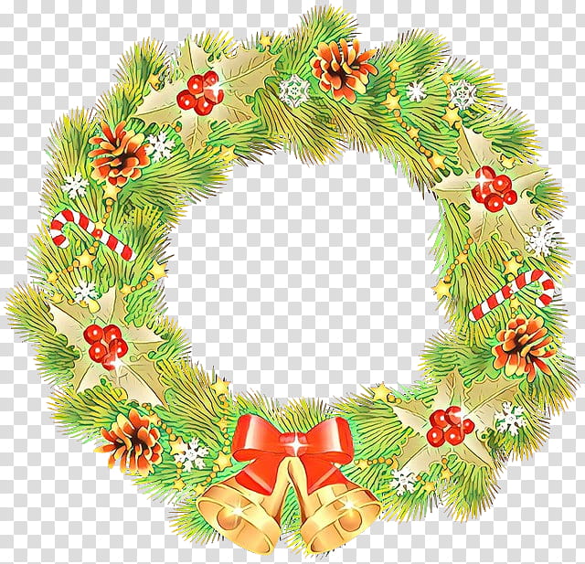 Christmas decoration, Cartoon, Wreath, Leaf, Holly, Pine, Plant, Interior Design transparent background PNG clipart