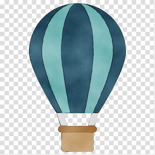 Hot air balloon, Watercolor, Paint, Wet Ink, Green, Turquoise, Teal, Lighting transparent background PNG clipart