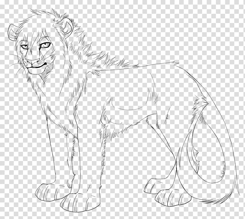 FREE Lion Lineart, black and white lion sketch transparent background PNG clipart