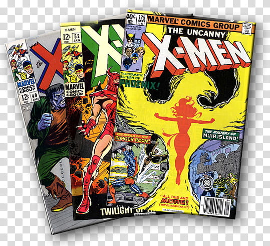 Comic Book Lover X men, three Marvel Comics Group X-Men comic books closed transparent background PNG clipart