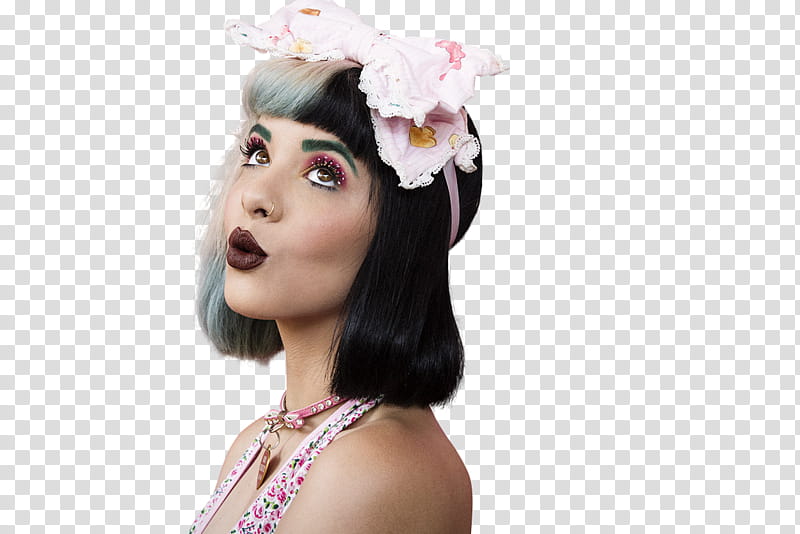 Melanie Martinez, woman looking up with duck face transparent background PNG clipart