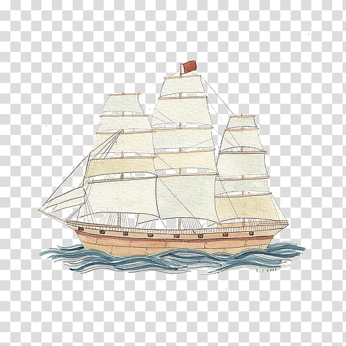 various VII, brown sailing boat illustration transparent background PNG clipart