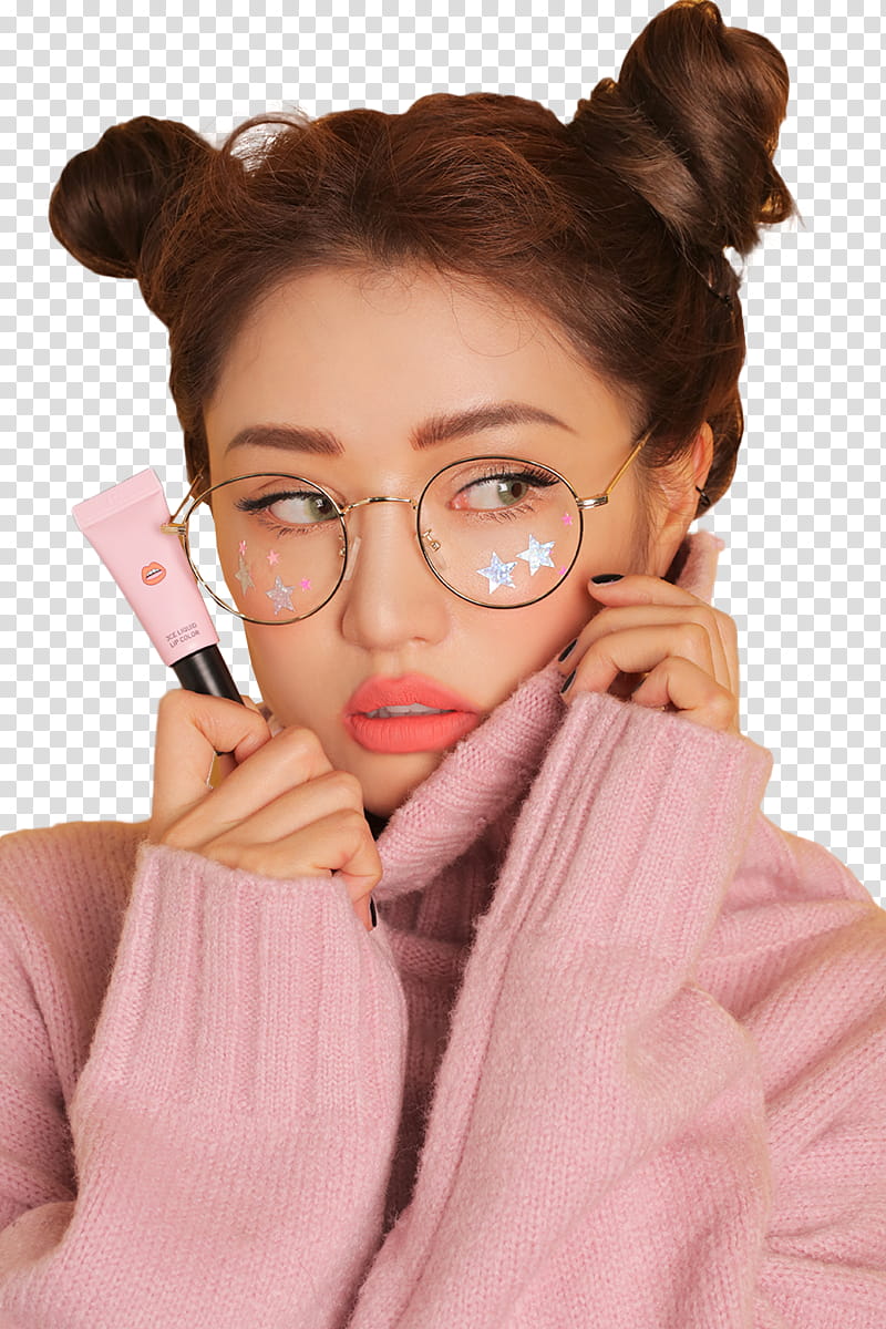 Park Sora Model STYLENANDA, woman holding pink tube bottle transparent background PNG clipart