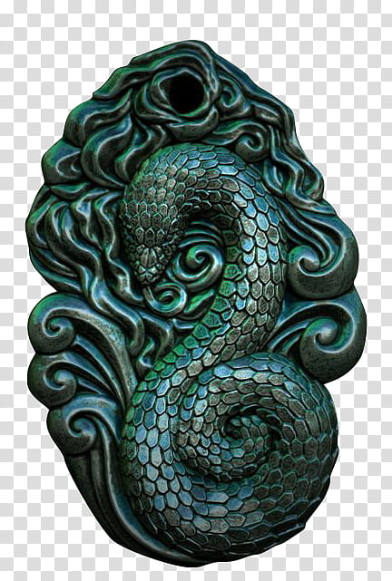 Slytherin, green embossed snake decor illustration transparent background PNG clipart