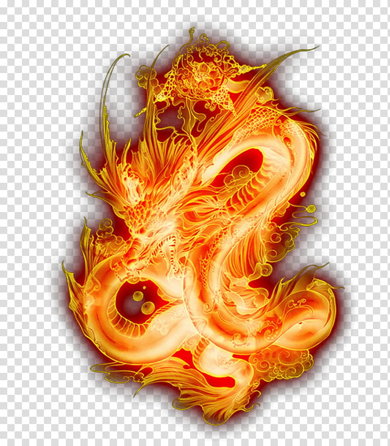 Chinese Dragon, Flame, Color, China, Japanese Dragon, Fire, Orange, Symbol transparent background PNG clipart