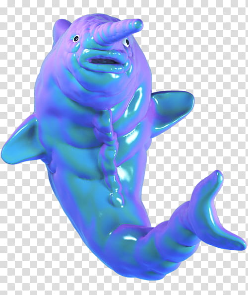 OO WATCHERS, blue dolphin figurine transparent background PNG clipart