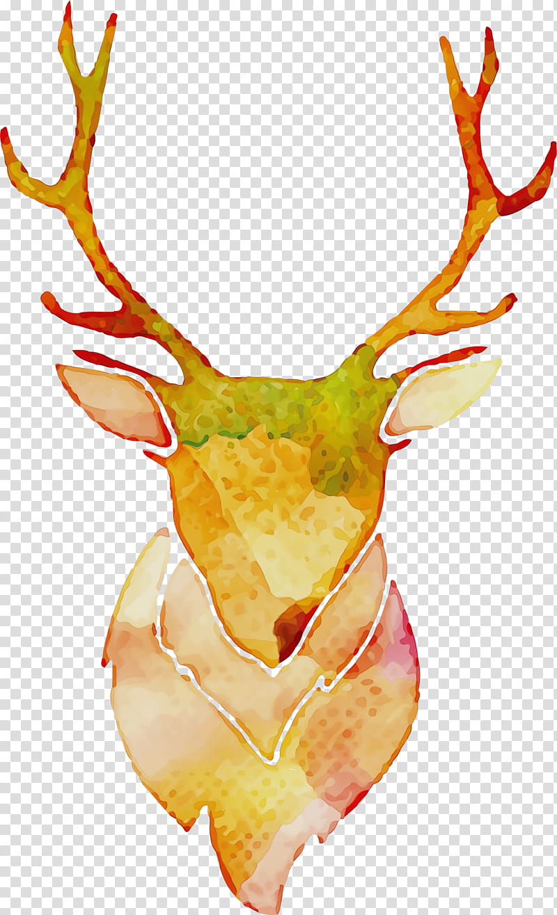 Reindeer, Watercolor, Paint, Wet Ink, Elk transparent background PNG clipart