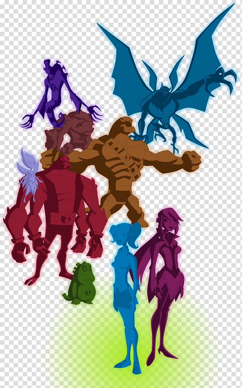 Alien, Kevin Levin, Ben Tennyson, Gwen Tennyson, Four Arms, Upchuck, Ben 10 Omniverse, Steven T Seagle transparent background PNG clipart