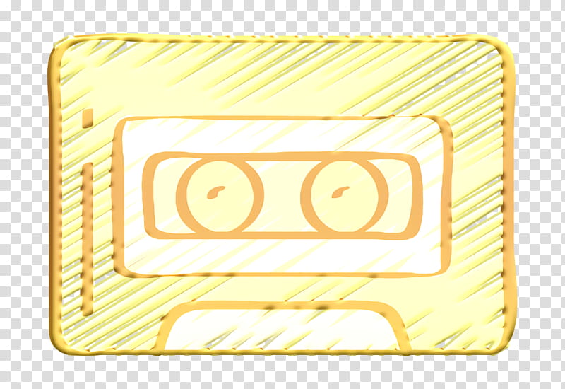 cassette icon free icon hipster icon, Music Icon, On Trend Icon, Yellow, Rectangle, Square transparent background PNG clipart
