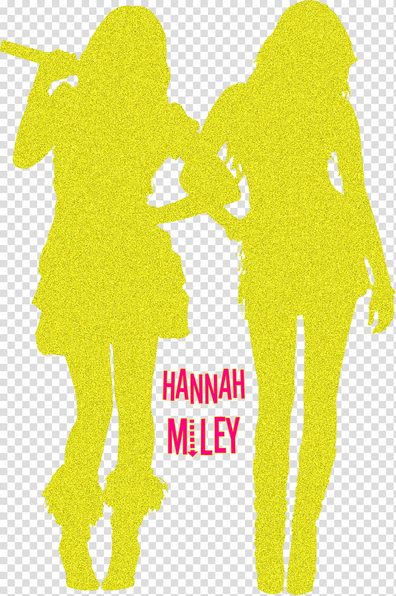 Silueta Miley junto a Hannah transparent background PNG clipart