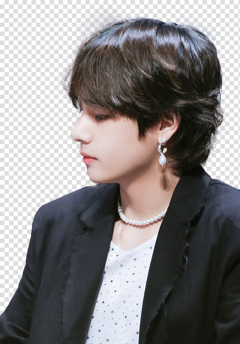 Taehyung Tear Fansign, man wearing earring transparent background PNG clipart