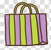 green and purple striped tote bag transparent background PNG clipart