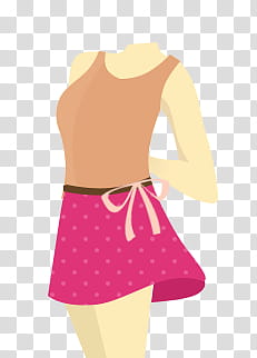 Ropa y Accesorios, brown tank top and pink skirt illustration transparent background PNG clipart