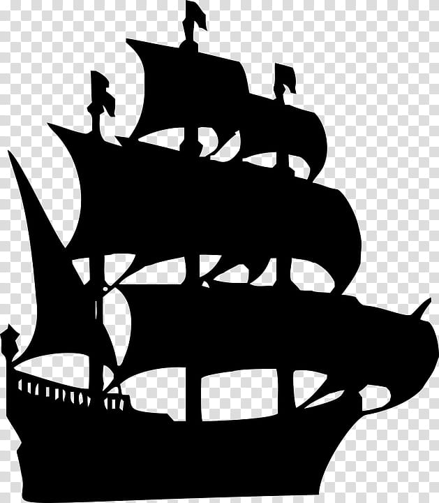 Ship, Piracy, Silhouette, Black Pearl, Galleon, Vehicle, Boat, Watercraft transparent background PNG clipart