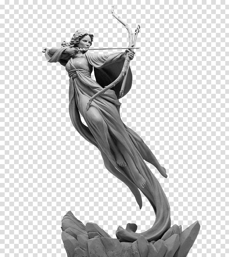 , woman with arrow statue transparent background PNG clipart
